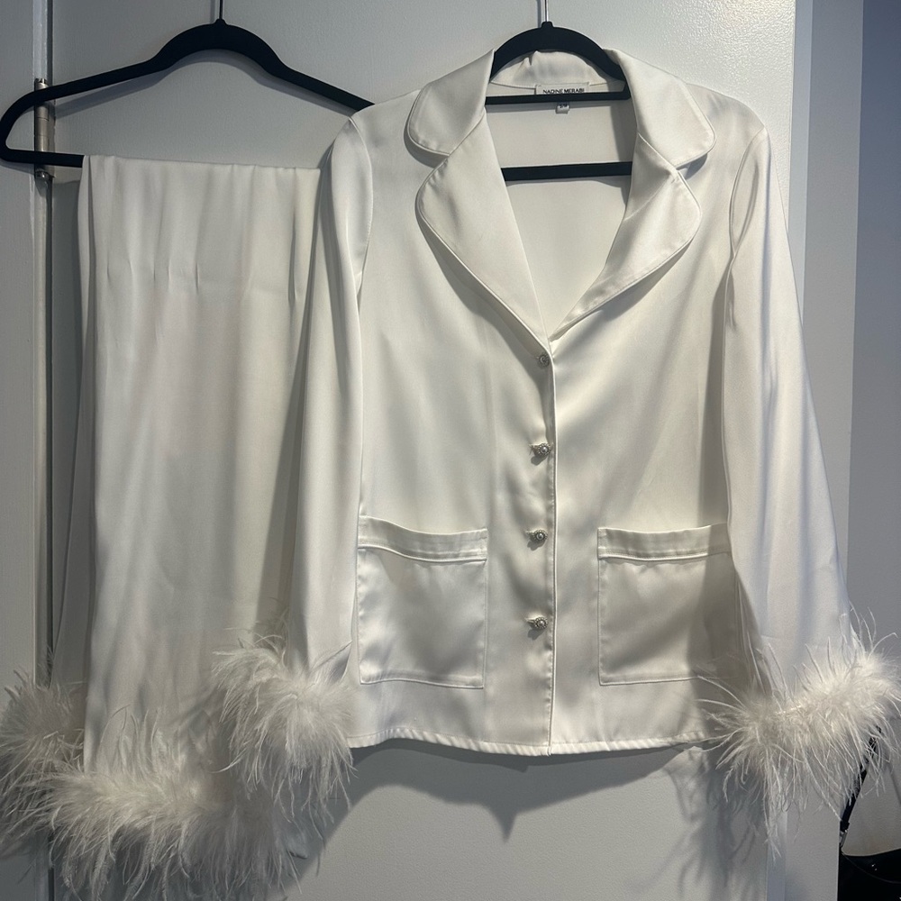 Nadine Merabi White Darcie Pajamas